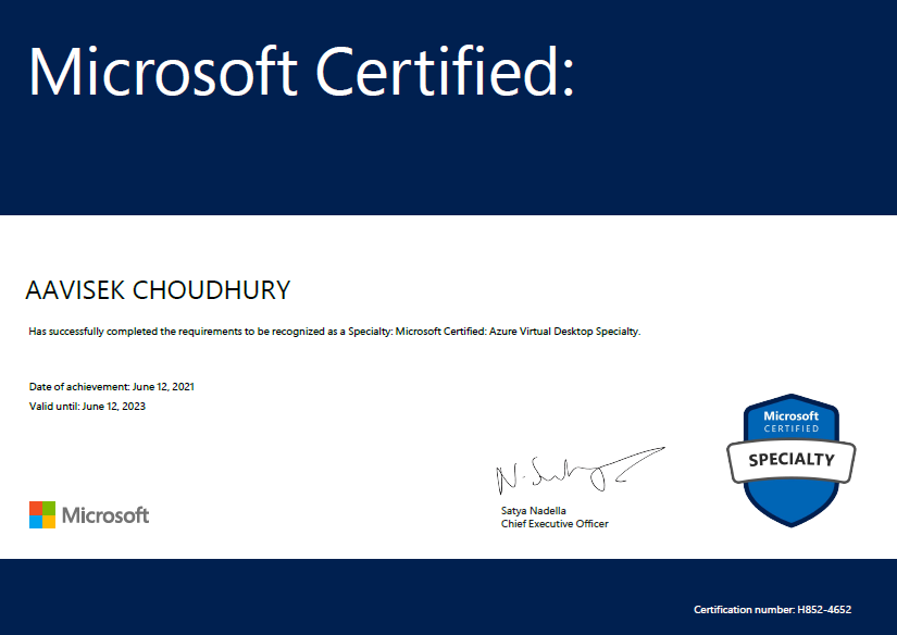 Passed the AZ-140 (Configuring and Operating Microsoft Azure Virtual  Desktop) specialty exam today – 2nd Day of the release in India | Why Azure?